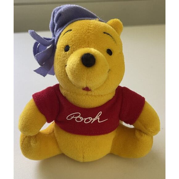 Winnie The Pooh 5” Plush 2001 Night Cap Sleep Hat Disney Rare - Picture 1 of 3